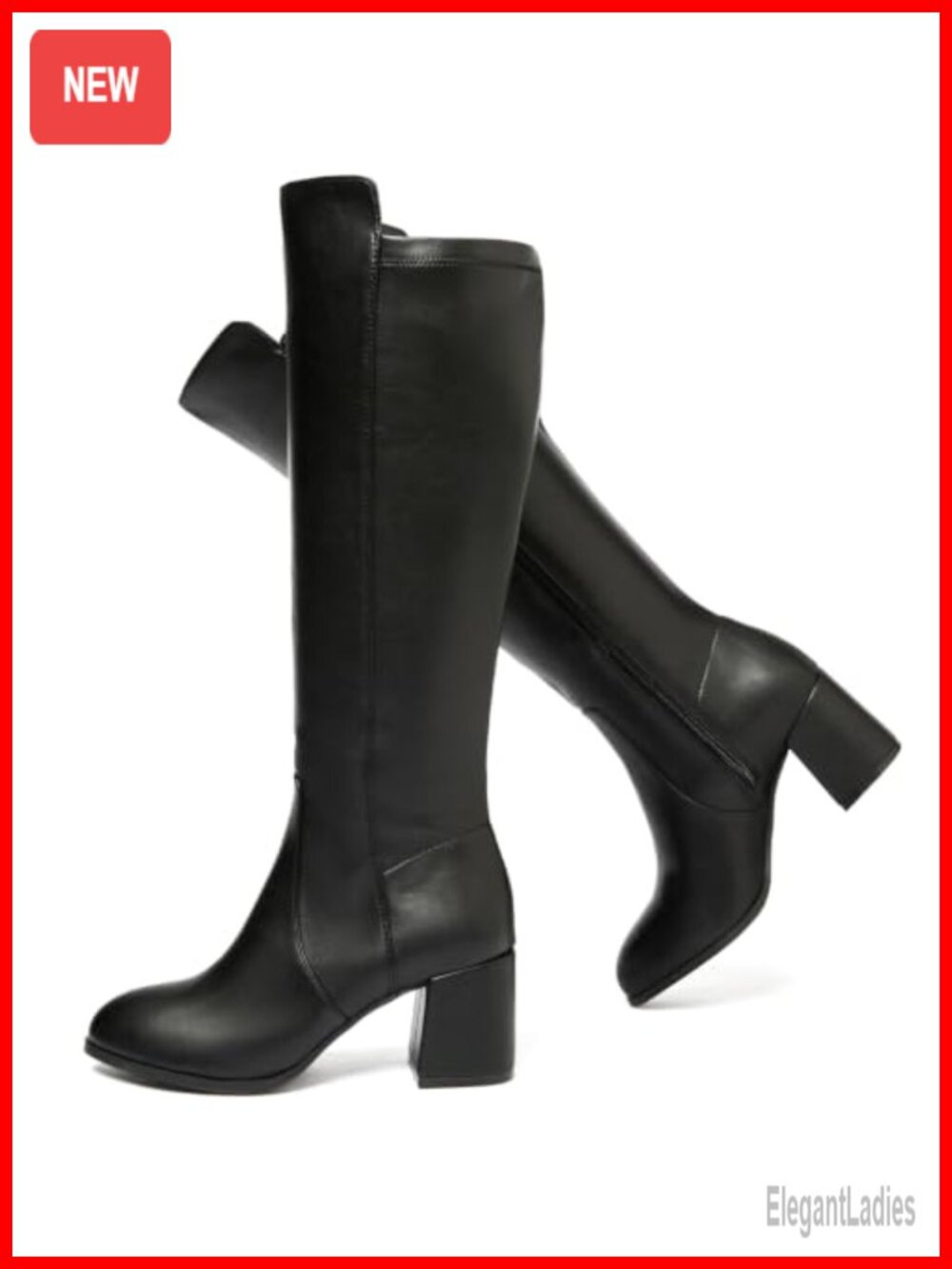 Wide Calf Knee High Boots Faux Leather Equestrian Riding Boots